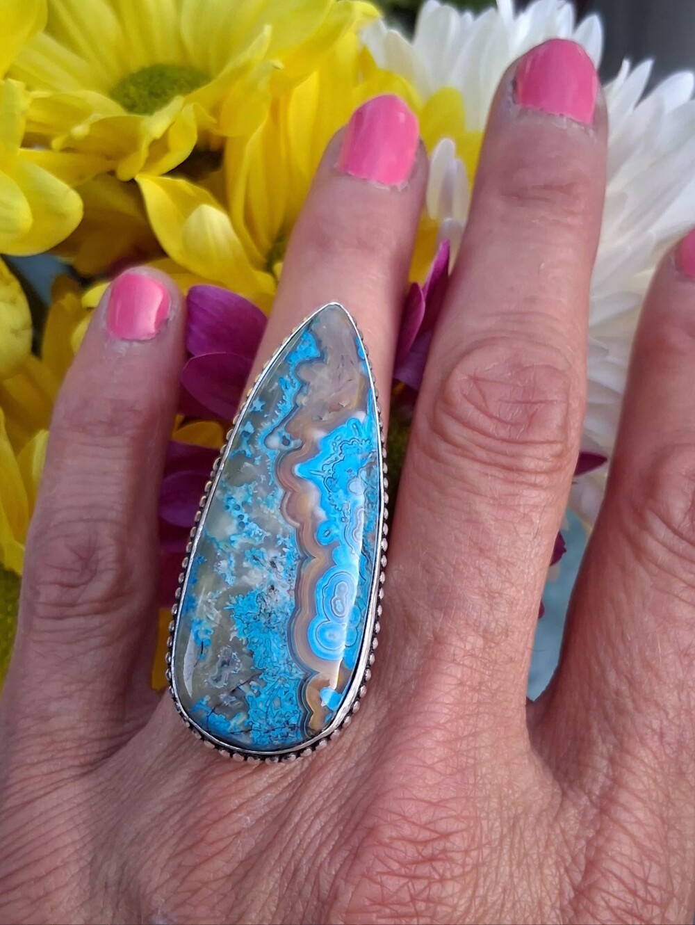 🩵 Aqua Laguna Agate Sterling Silver Ring